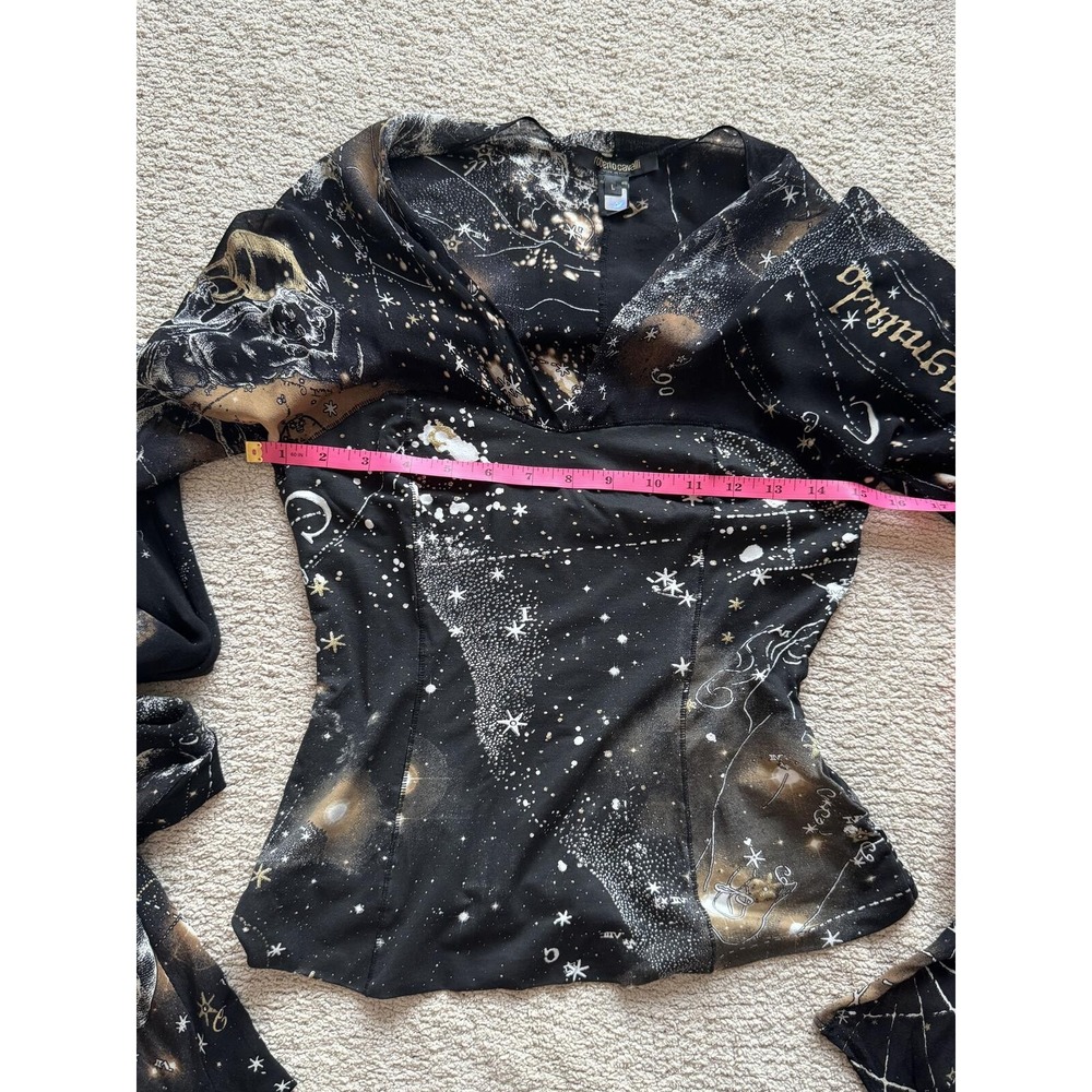 Roberto Cavalli FW 2003 Y2K Vintage Silk Sheer Corset Constellation Zodiac Top - Picture 7 of 7